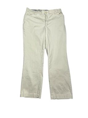 Lee Comfort Waistband Pants Women's 16 Medium Beige Straight Leg Hi Rise Office